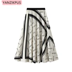 Fashionable mid skirt big umbrella pleated skirt A-line skirt fluffy skirt princess skirt 2024 women's long skirt dress new