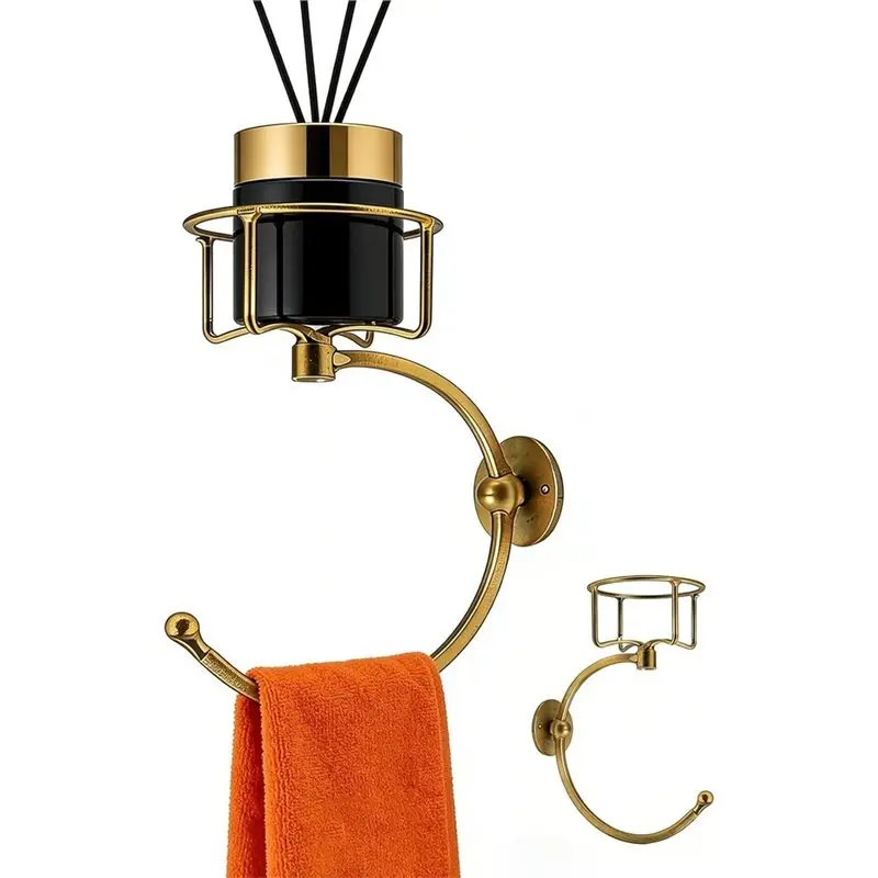 A02F-Candle Holder Towel Hook Towel Candle Holder For Bathroom Wall Candle Holders For Bathroom Décor