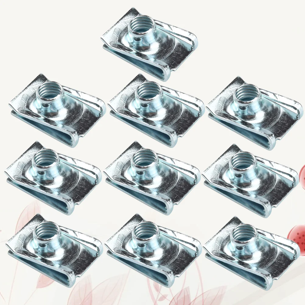 10 Pcs Cars Self Tapping Nut Spire Clip Interior Suite Manganese Steel Motorcycle Silver Fastener