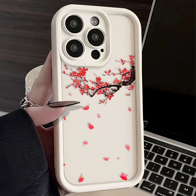 Japan Cherry Blossoms For iPhone 15 14 13 12 11 Pro Max XS Max X XR 7 8 Plus 6S Eye Ladder Phone Case