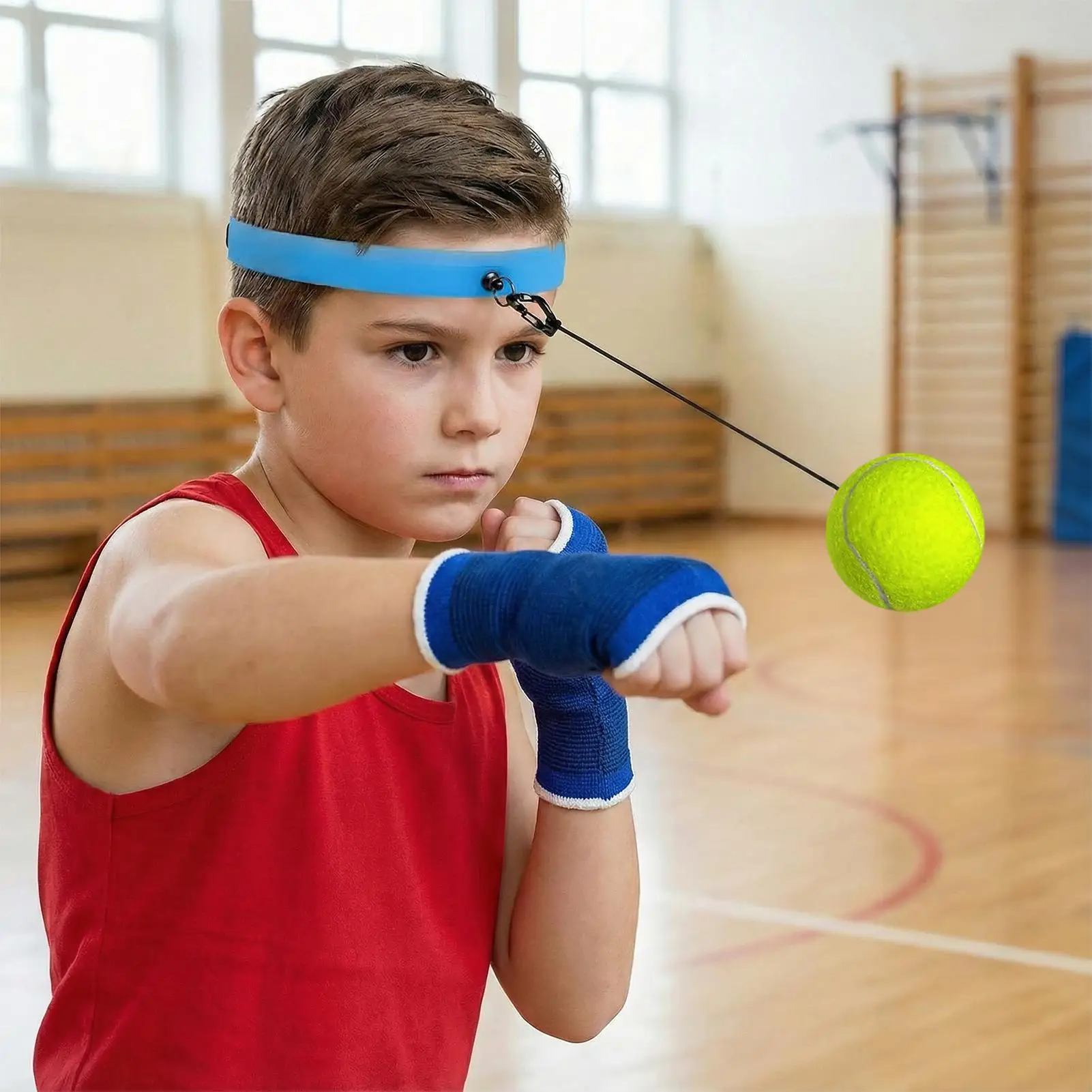 Punching Ball with Headband - Wearable Fitness Equipmen Silicone Headband Boxing Trainer Ball for Sports Enthusiast Men Women