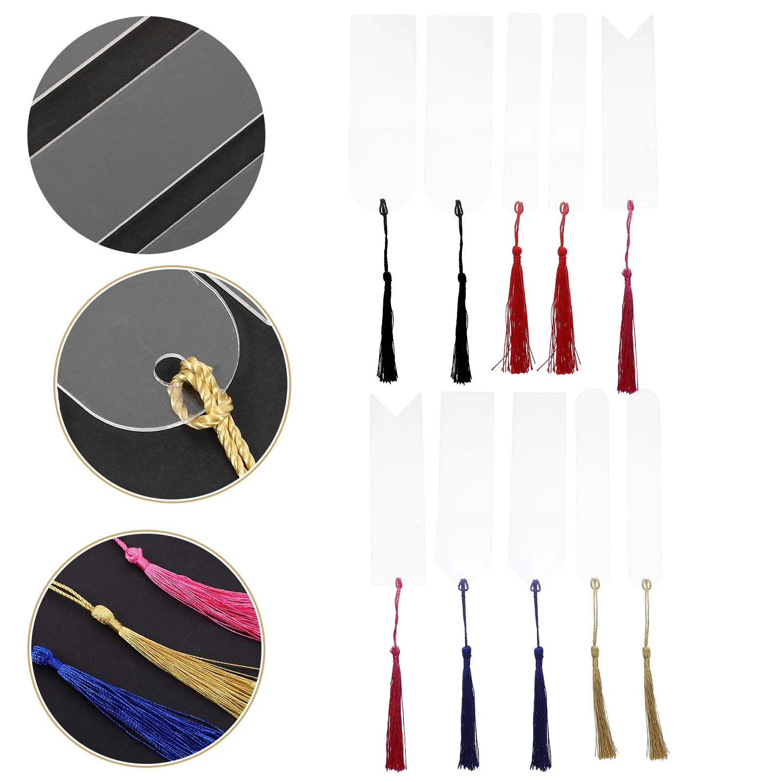 

Acrylic Bookmark Tassel Pendant Clear Bookmarks Transparent Listing Making Supplies Polyester for Crafting