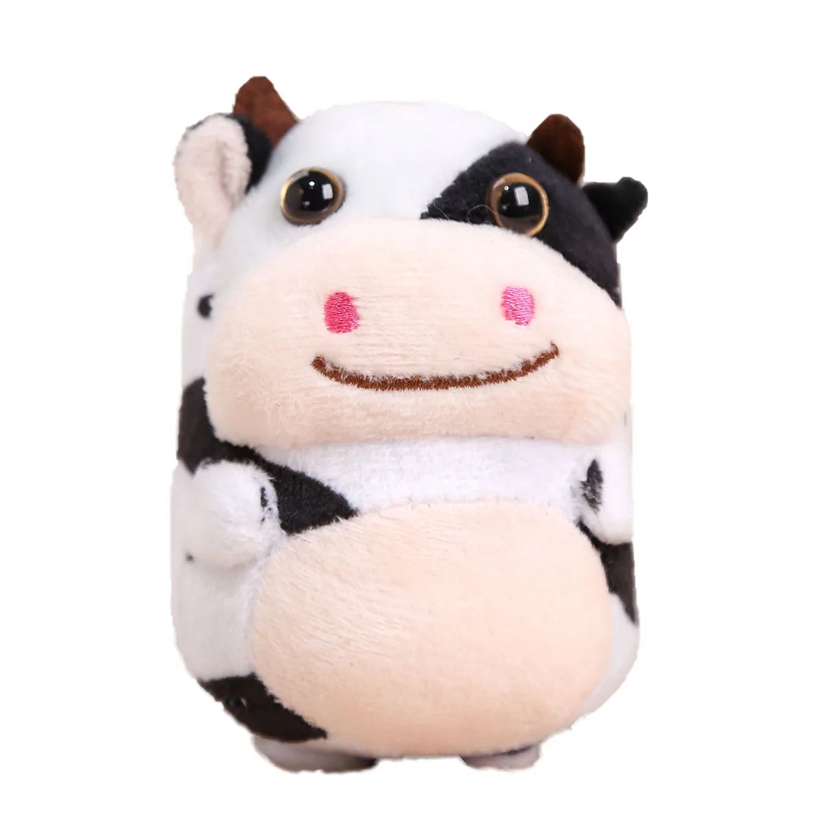 Mignon Simulation vache en peluche poupée pendentif porte-clés créatif doux en peluche veau sac à dos décor porte-clés cadeau de fête