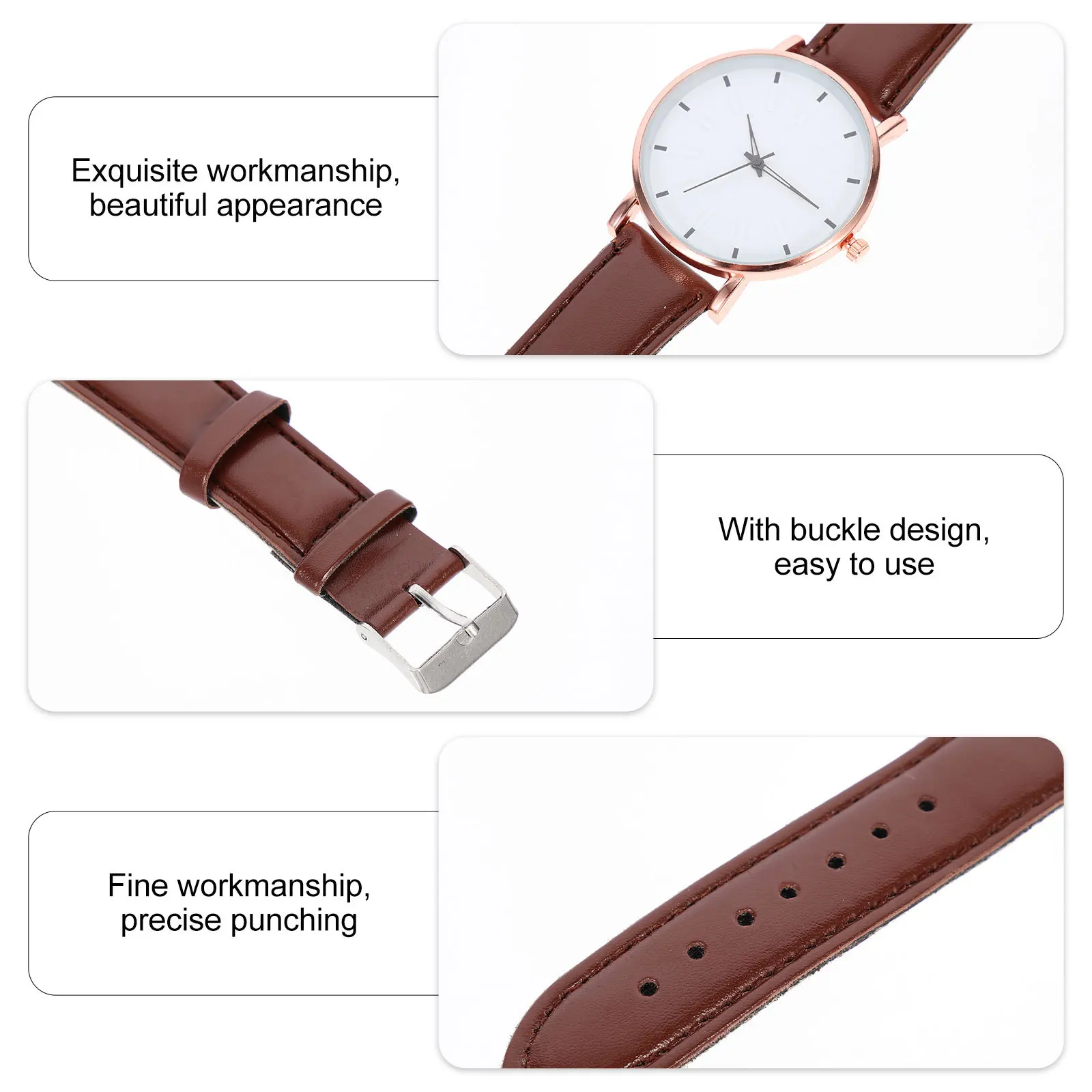 

Men'S Quartz Wristwatch Strap Watch Thin Light Weight Gift For Male Friends Adjustable Belt Glass Alloy