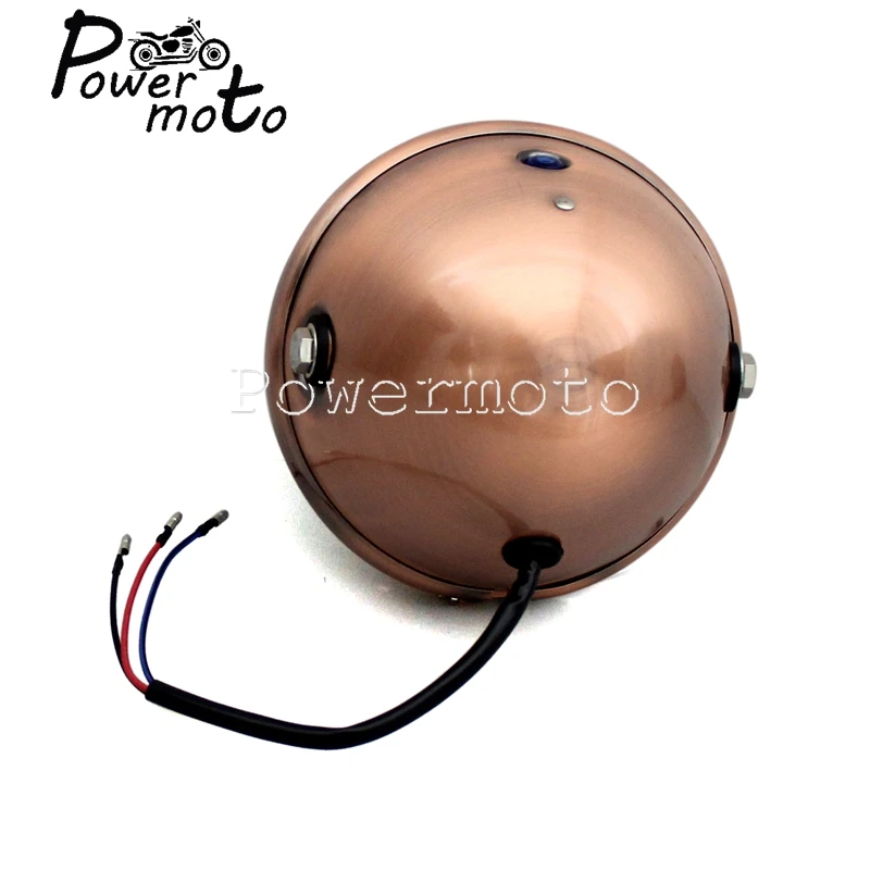 Motorcycle 12V 55W Old School Brown Headlight Glass Headlamp Vintage Running Light For Harley Chopper Bobber Cafe Racer Cruisers - Image 3