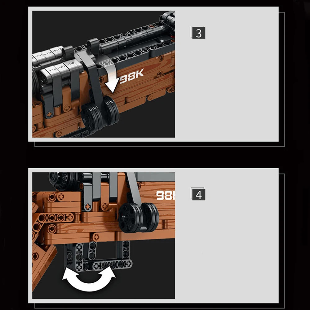 Mosquetón de armas de fuego técnico, Ideas de armas de 98K, diseño modular, modelo de bloques de construcción, juguete para regalo educativo, 1028 Uds.