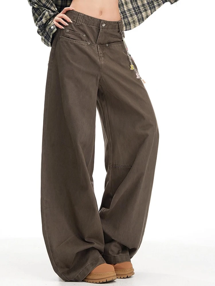 

Y2K High Waist Curved Knife Jeans Women Korean Style Retro Slimming Loose Casual Spicy Girl Versatile