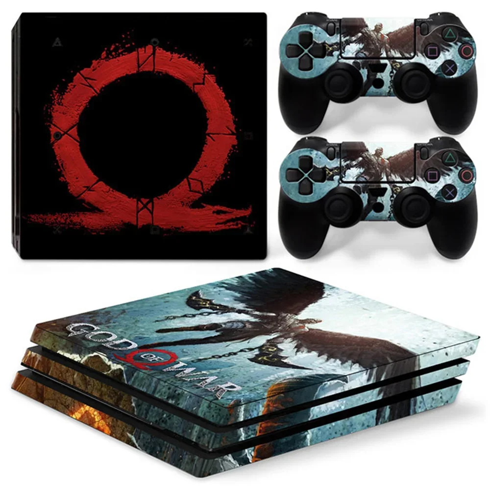 ملصق جلد لـ PS4 Pro Slim ، لعبة إله الحرب ، غطاء ملصق لوحدة التحكم PS4 و وحدتي تحكم