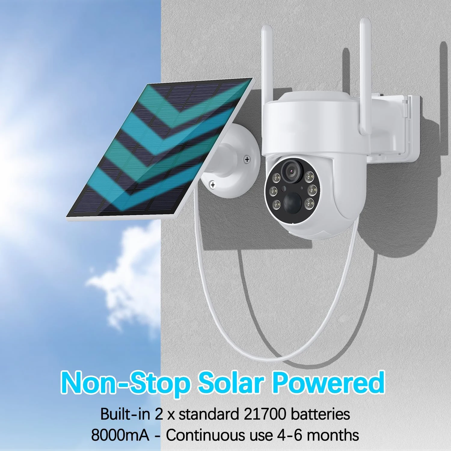 4MP Smart Wifi PTZ Camera Outdoor with Solar Panel PIR Detection IP Video Security Surveillance Battery Camera Protection ICsee