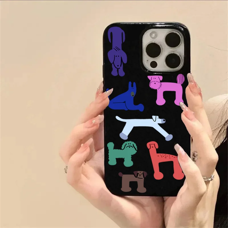 Coque de téléphone en TPU souple avec Graffiti coloré, mignon, pour iPhone 16 15 14 13 12 11 Pro Max XS XR X SE 7 8 Plus 16E, joli Animal
