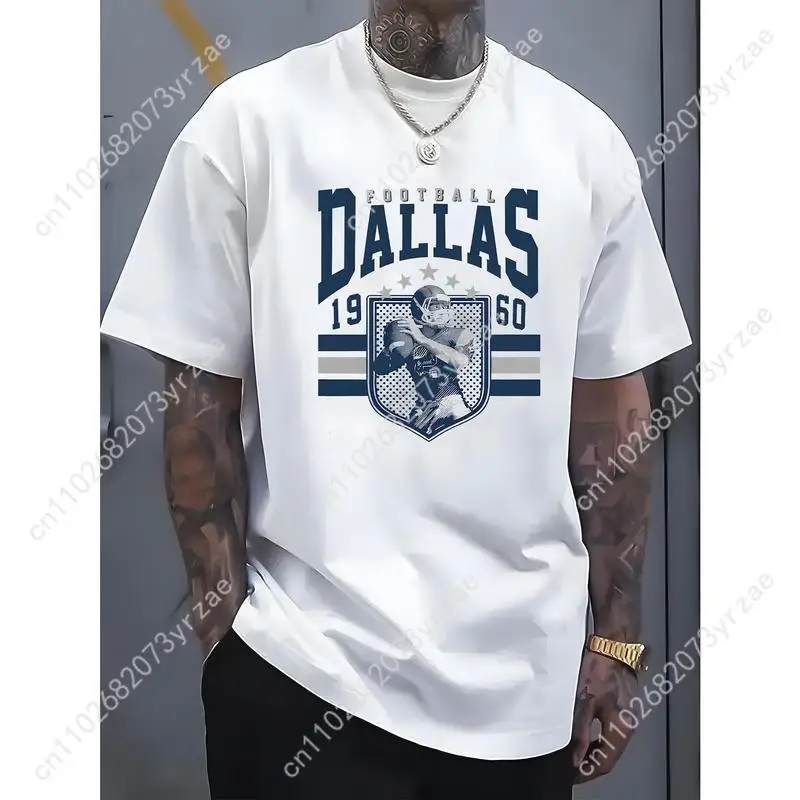 เสื้อยืดลำลองดัลลัสชายหญิงผ้าฝ้ายคุณภาพสูงแขนสั้นแฟชั่นเสื้อยืดสบายเสื้อระบายอากาศนุ่ม