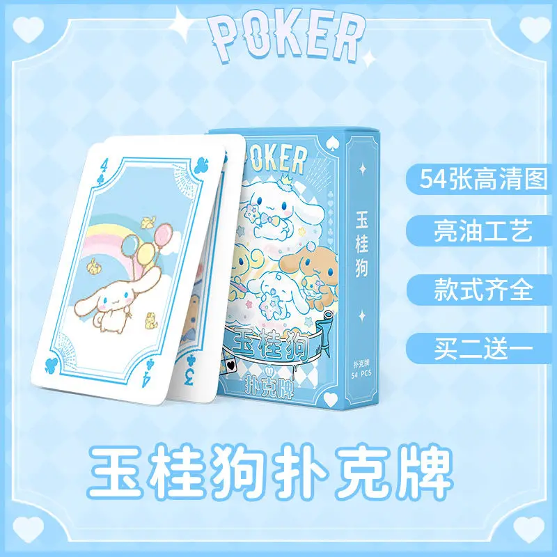 Kawaii Sanrioed My Melody Cinnamoroll Hello Kitty Kuromi Anime Playing Card Cute Cartoon Doll Good Quality Collectible Girl Gift