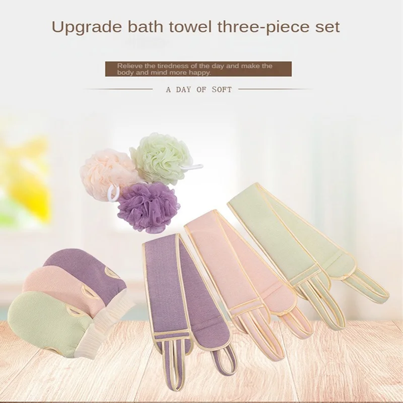 

New Body Cleaning Washcloth Soft Brush Home Hotel Bathroom Shower Ball Back Scrubber Set Exfoliating Skin Towel Bath Gloves