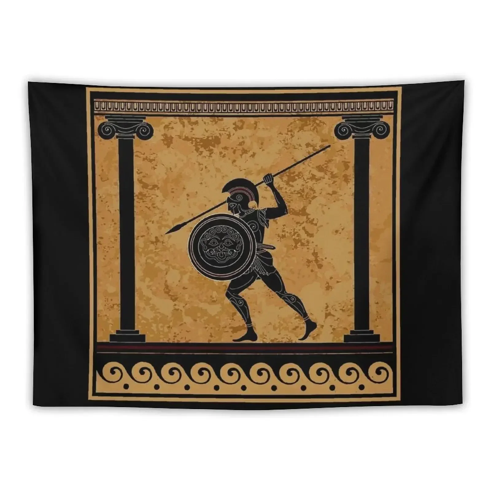 

GREEK : Ancient 470 B.C. Frieze of a Soldier Print Tapestry Aesthetic Room Decor Korean Bedroom Decorations Tapestry