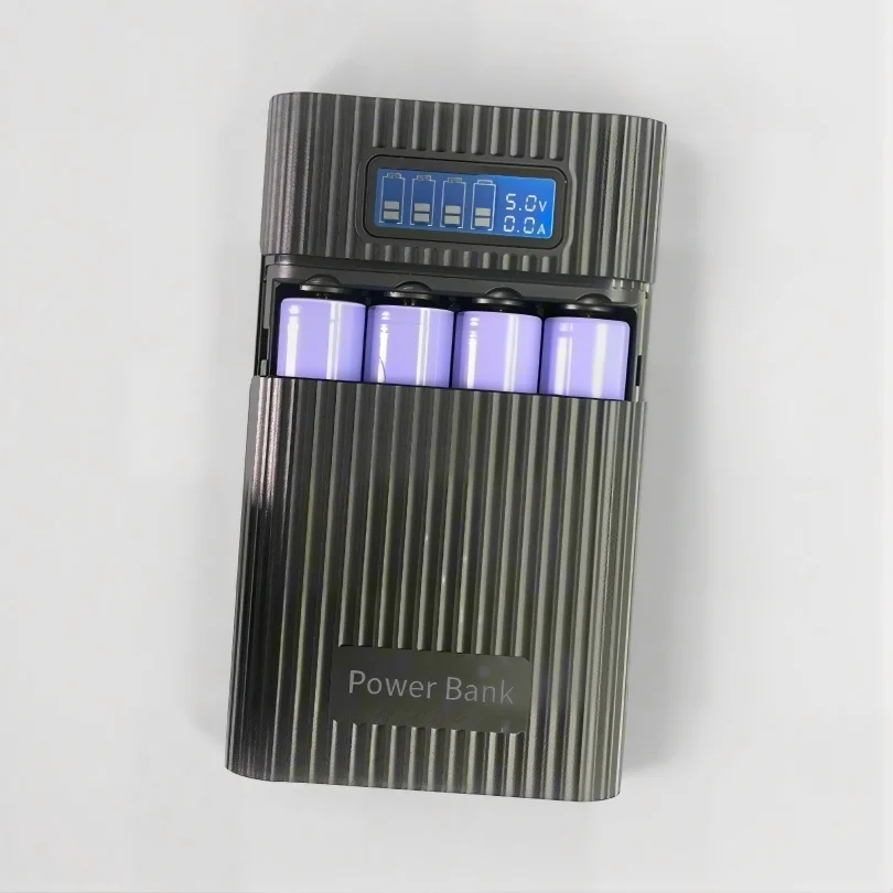 T73C! Portable Fast Charging 18650 Power Box with LCD Digital Display 4x18650 Battery Holder Mobile Power Bank for Outdoor Use