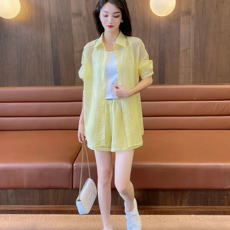 Women's Short Sets 2 Pieces Fashion Luxury Chic And Elegant Trends Full Cheap Korean Style Offers Casual Female Shorts Classic