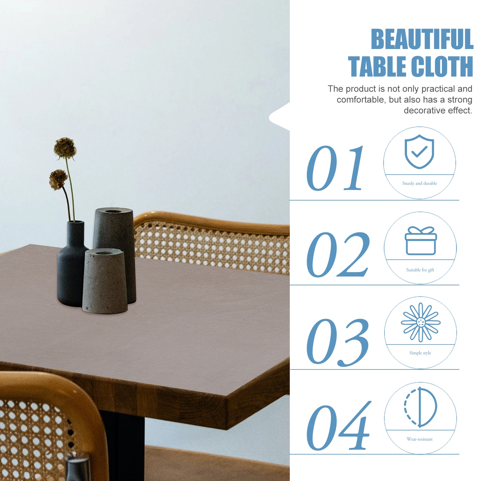 

Washable Vinyl Tablecloth Waterproof Tablecloths Cover Outdoor Dining Room Decor