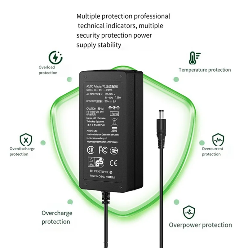 30v5a adaptador de alimentação 150w carregador de fonte de alimentação adaptador de alimentação universal para laptops impressoras aparelhos etc fácil de usar plugue da ue