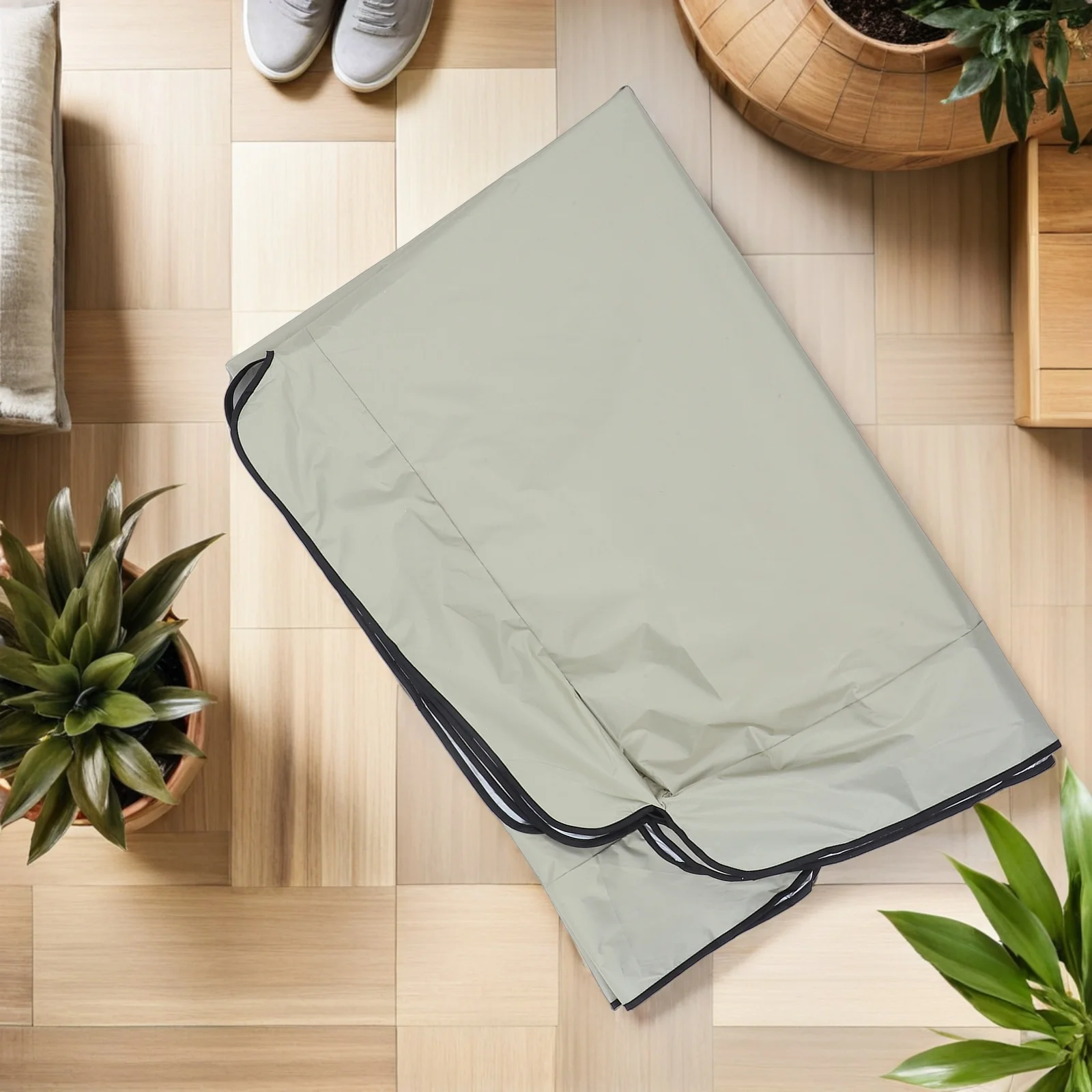 

Waterproof Garden Swing Cover Durable Elastic Dustproof Protector 190X132Cm Black Scallop Edge For Outdoor Chair Patio