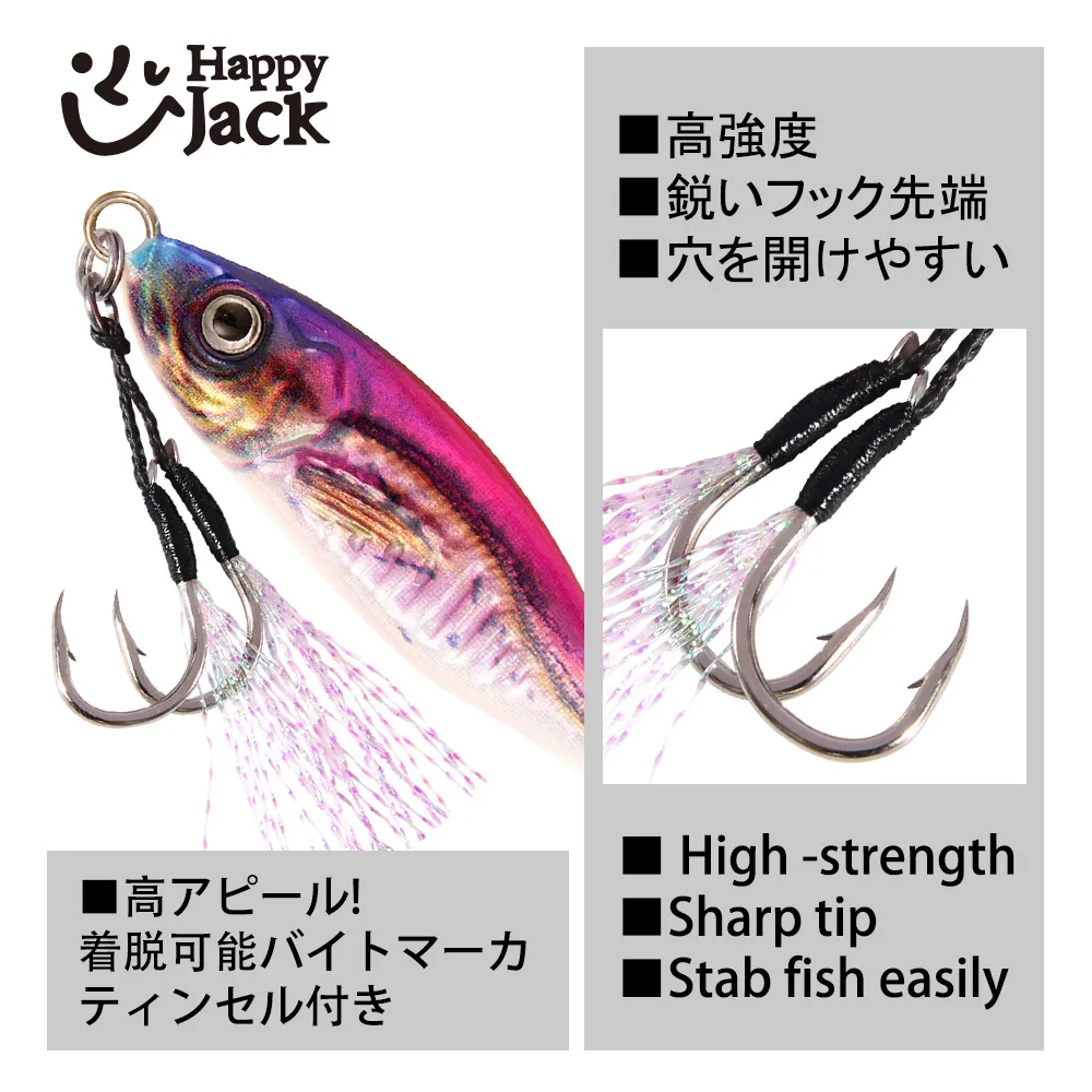 Happyjack Metal jig 7g10g15g20g30g 3D Print Laser slow jig Trout Sea Fishing Bait micro jig Sea Fishing Bait Jigging Lure Metal