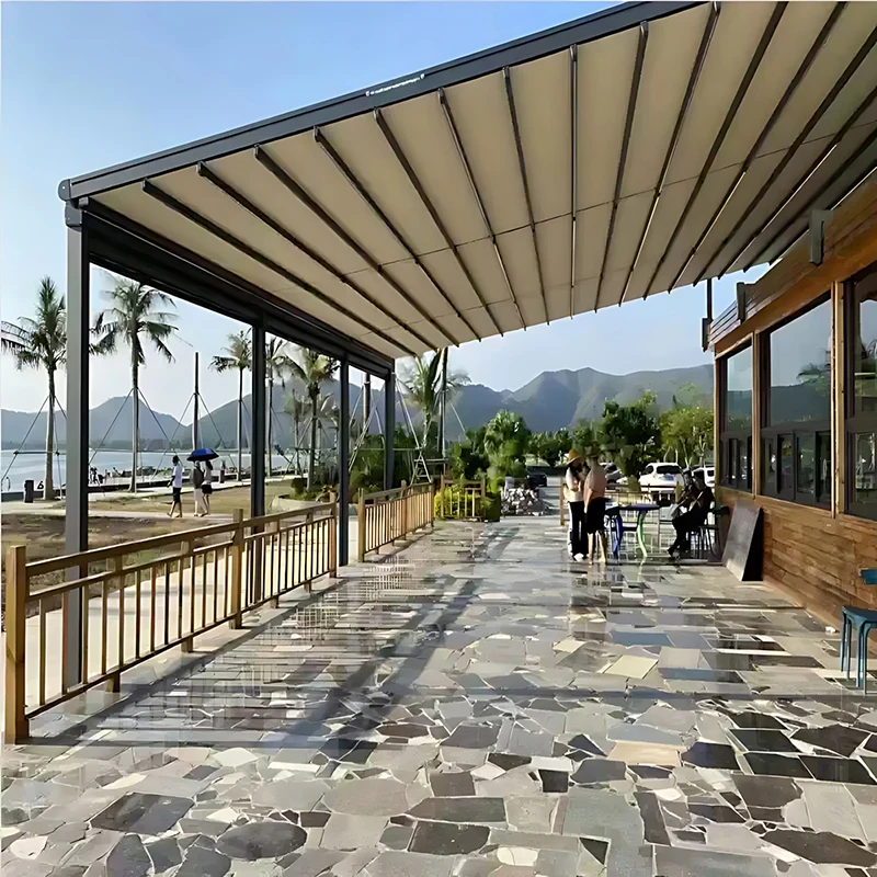 

Electric Folding Canopy - Smart Aluminum Alloy Outdoor Rain/Sun Shelter (Courtyard/Villa/Terrace/Sunroom)