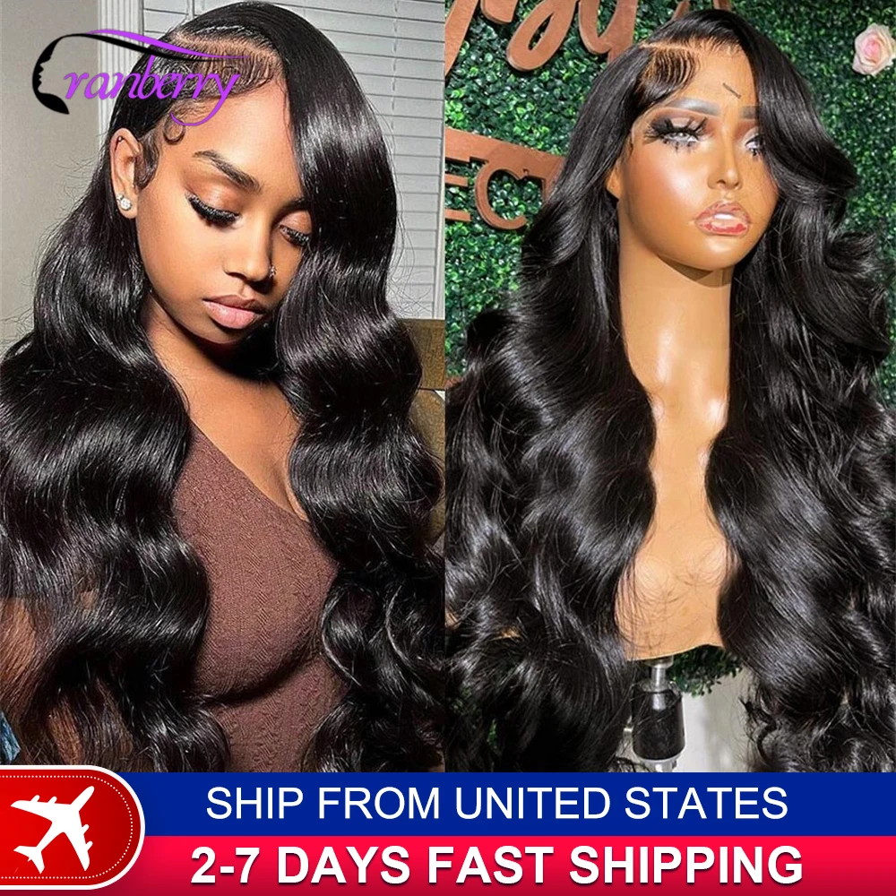 Human Hair Lace Wigs HD Transparent Body Wave 13x4 Lace Frontal Wig 180% Density Cranberry Hair 4x4 Lace Closure Wig