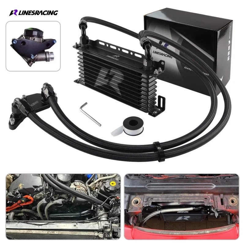

10 Row Oil Cooler AN10 Kit Thermostat Adapter For BMW N54/N55 335i(s) 335xi 535(x)i 740(L)i X6 Z4 Aluminum Black/Silver