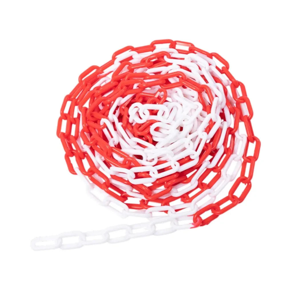 5m Security Barrier Chain 6mm/8mm/10mm Red and White Traffic Chain Barrier Link Plastic Black and Yellow Safety Cordon