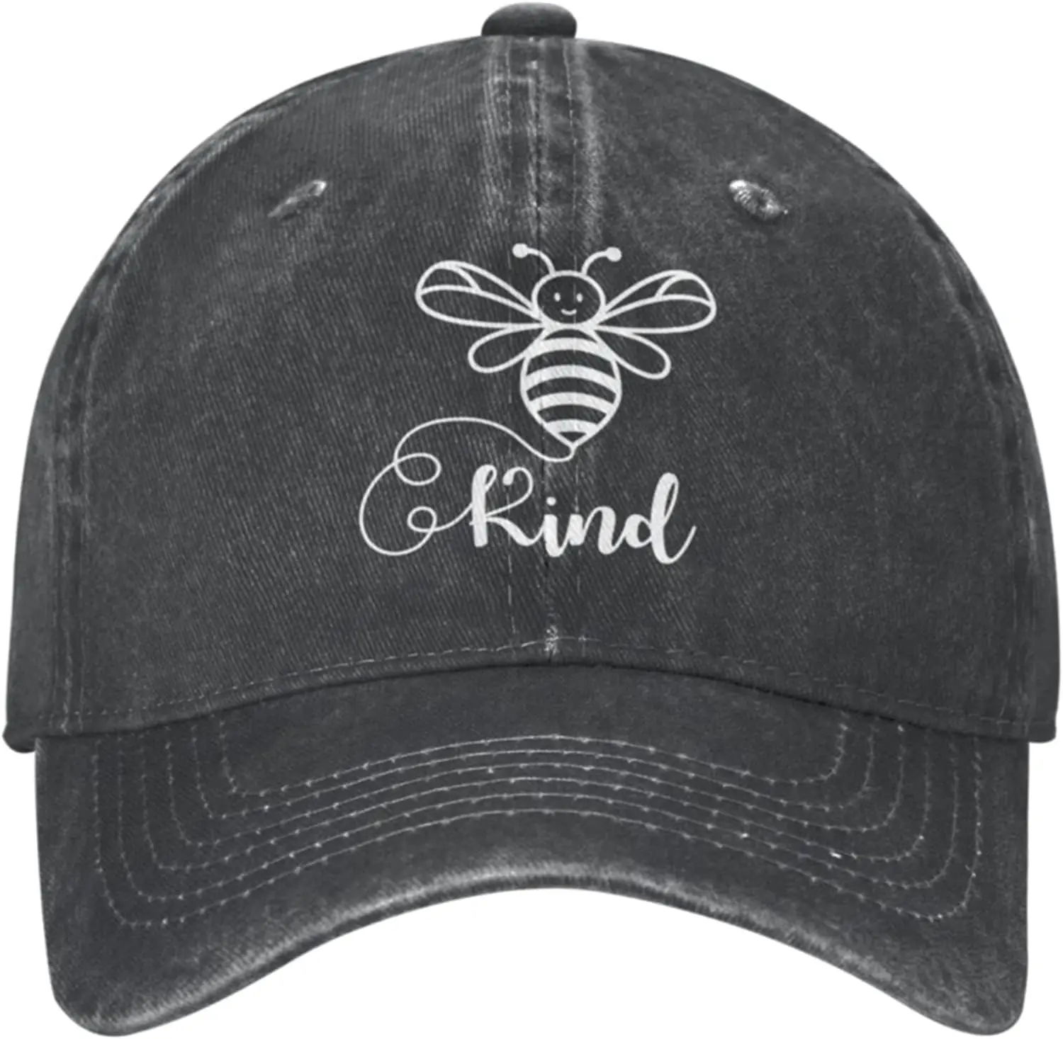 

Funny Bee Hat Bee Kind Hat for Women Baseball Caps Trendy Hats Black