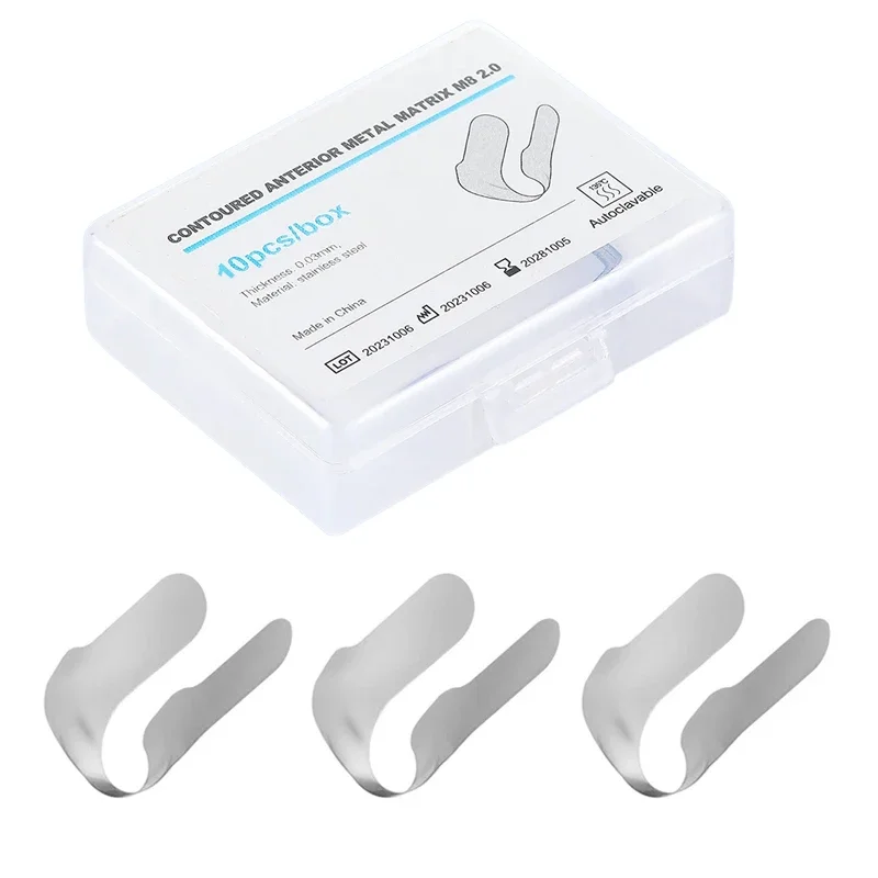 10pcs/box Dental Matrix Anterior M8 2.0 Matrices Sectional Contoured Matrix System Anterior Dental Tooth Restoration Materials