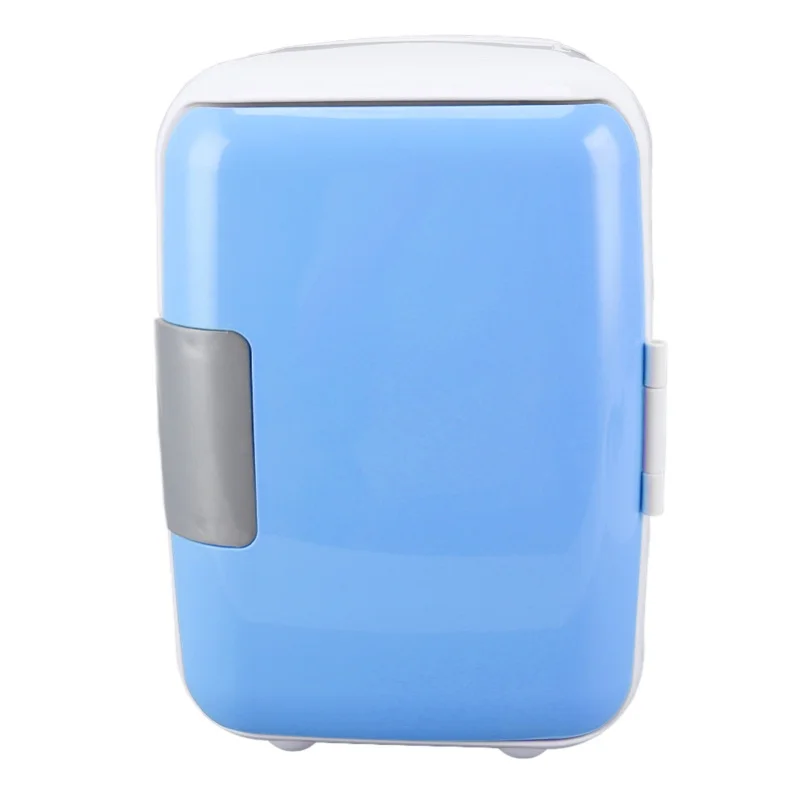 ثلاجة سيارة 4 لتر متينة لتخزين مستحضرات التجميل ABS قابلة للفصل، ثلاجة صغيرة محمولة للأغذية ومستحضرات التجميل باللون الأزرق