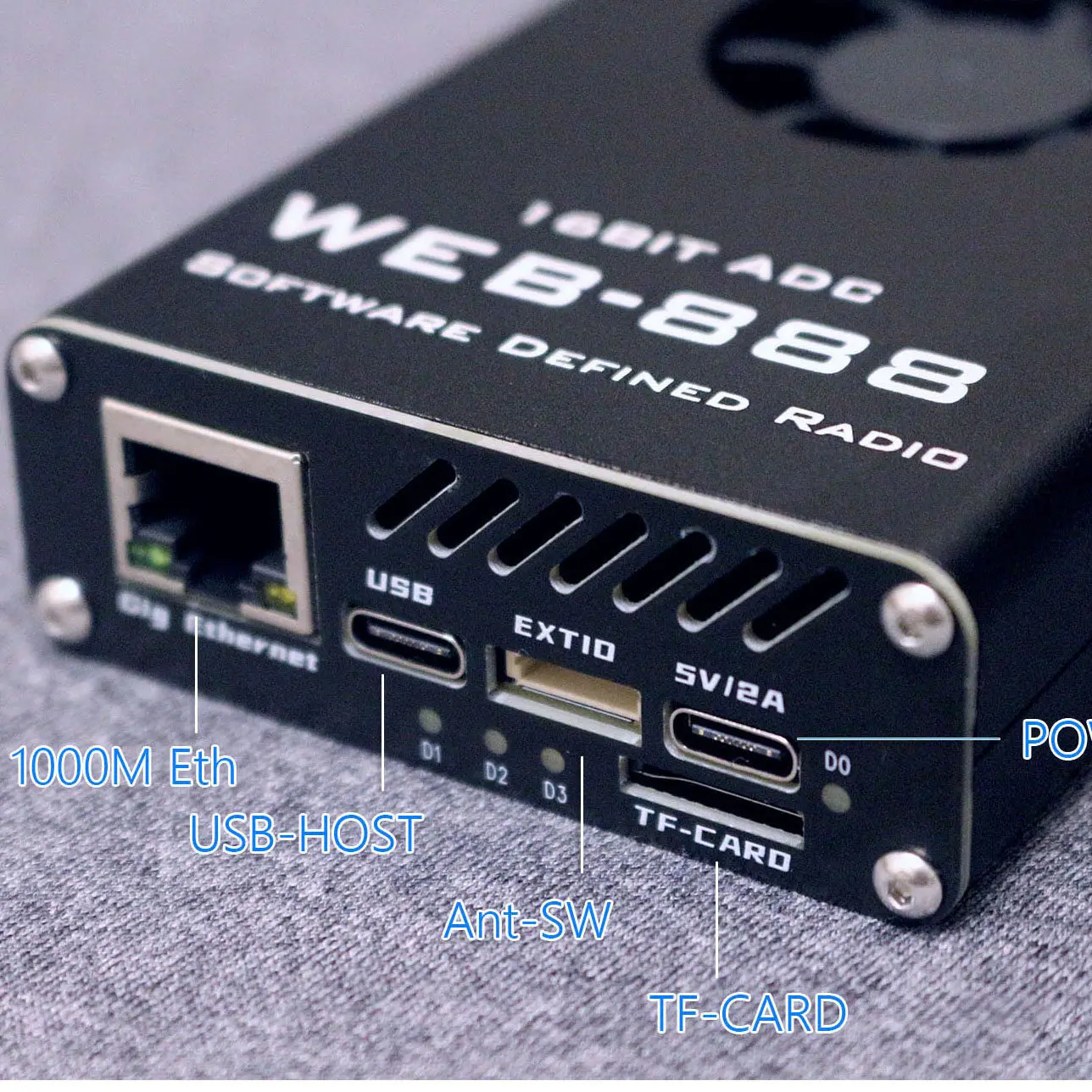 Web-888 SDR Radio Receiver 16bit 62M Bandwidth ADC Network SDR 100M Sampling Rate USB Digital Receiver for Ham Radio