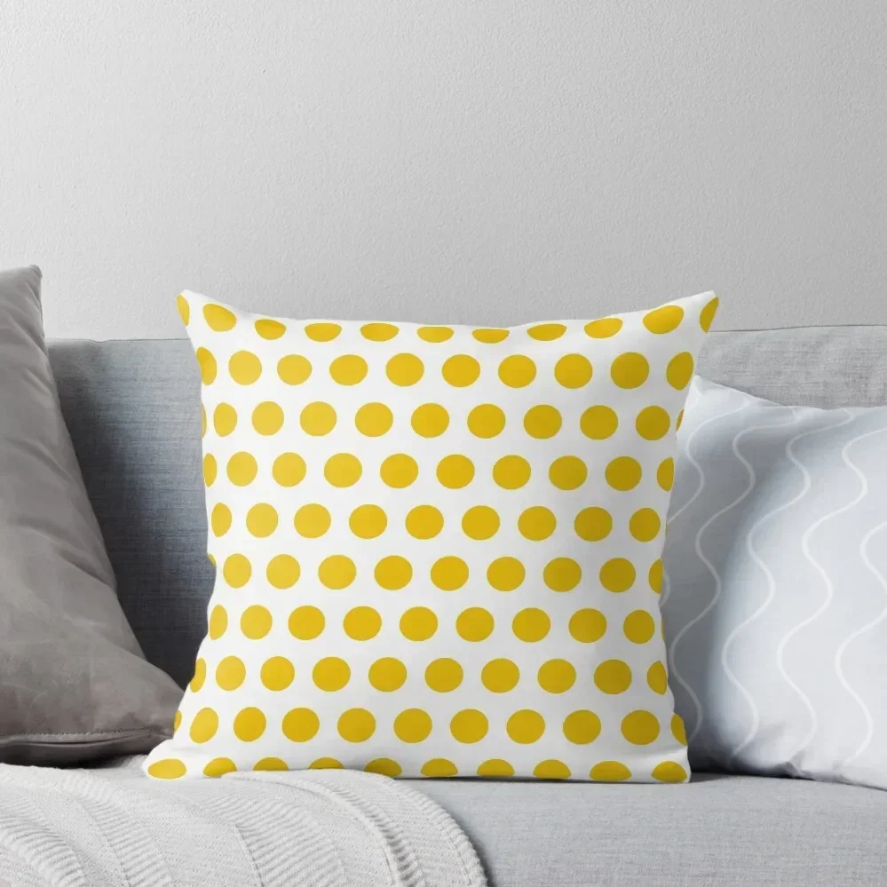 dots, white and saturated yellow Throw Pillow Sofa Cushions Cover christmas decorations 2025 pillow