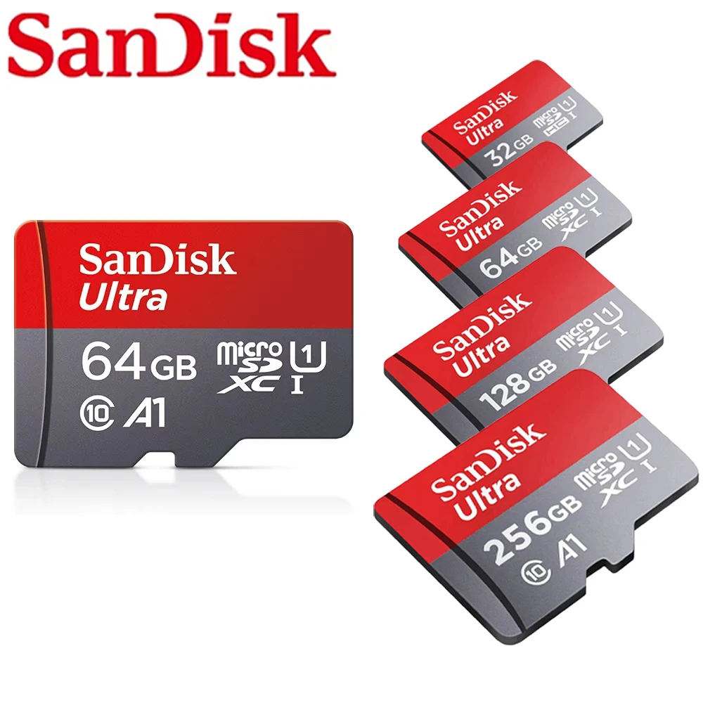 

Карта памяти SanDisk Ultra Micro SD A1 U1 Class 10 TF 32GB 64GB 128GB 256GB 512GB для смартфонов, планшетов и камер