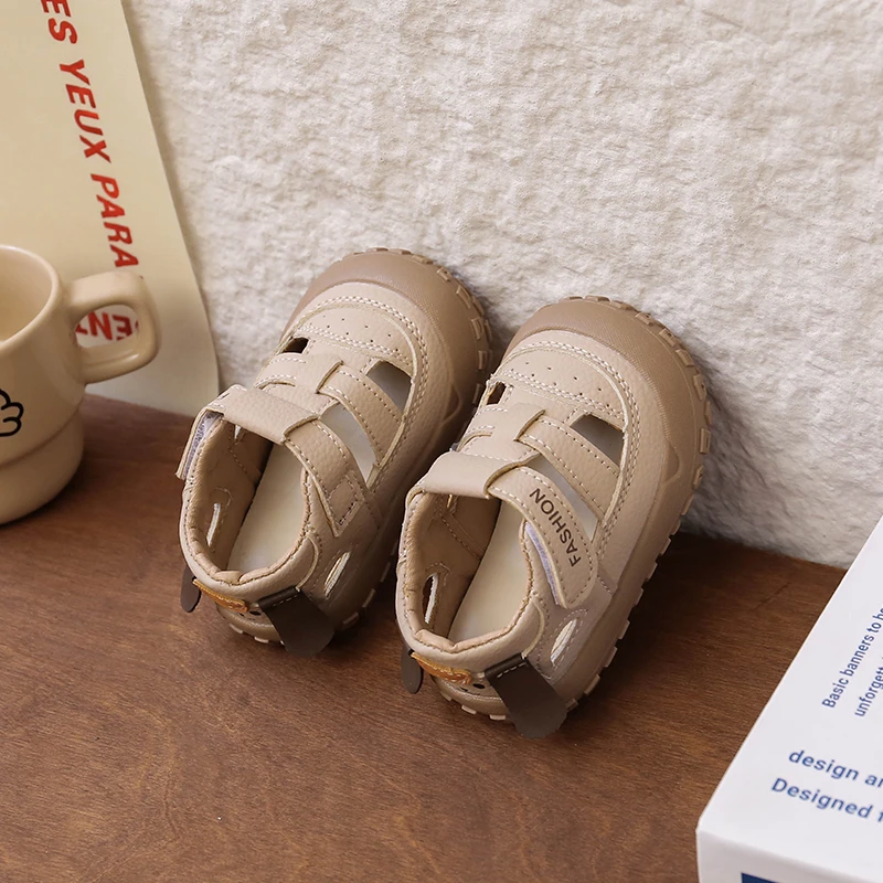

Baby Casual Sandals Toes Capped Anti-kicked Toddler Sandals Hook&loop Non-slip 2026 Summer New Boys Girls Walking Shoes Trendy