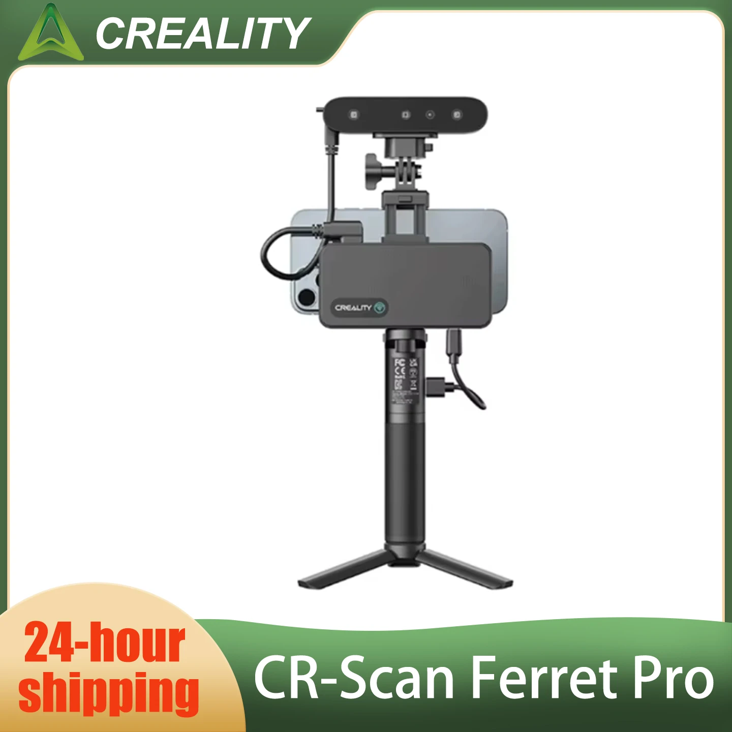 

3D-сканер Creality CR-Scan Ferret Pro: портативный, с защитой от дрожания, отслеживанием объектов, Wi-Fi 6, 24-битным полноцветным беспроводным сканированием, точность 0,1 мм