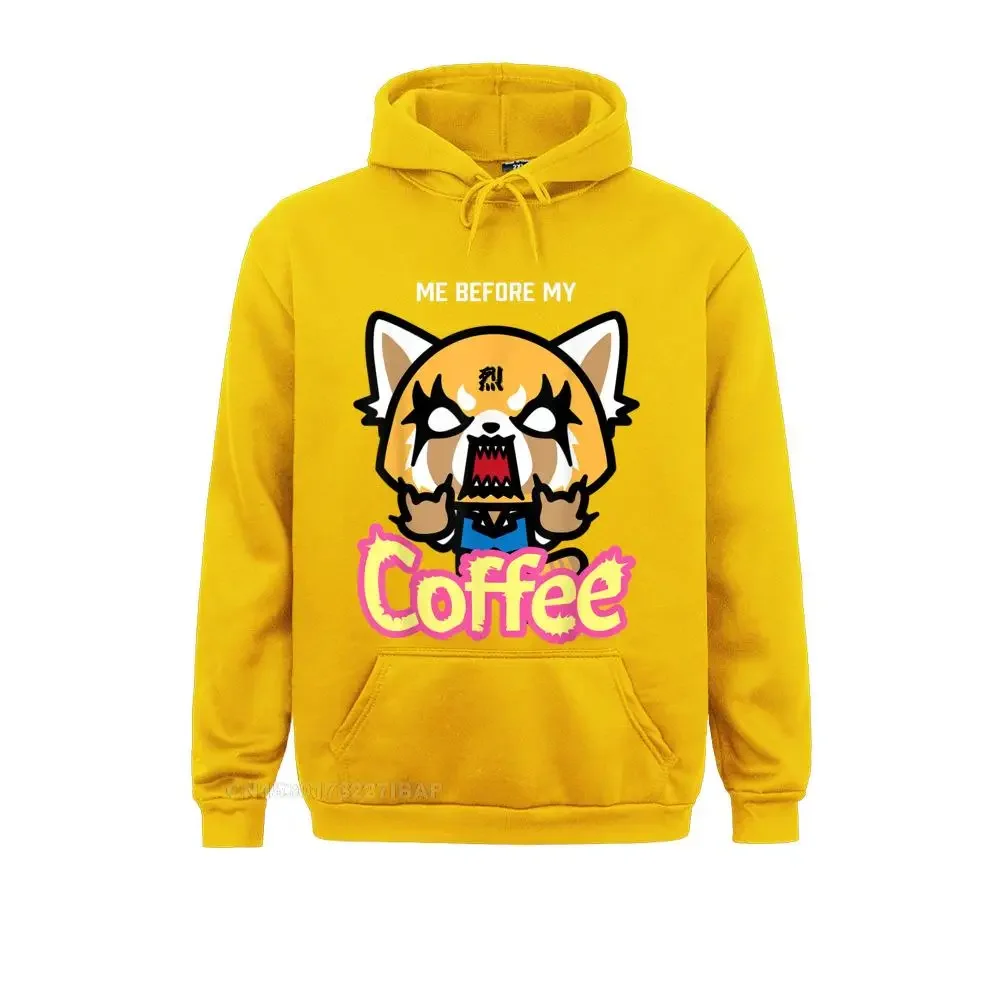 Aggretsuko I Need My Coffee Rage Tee Shirt Print Hoodies Oversized Long Sleeve Youth Sweatshirts Unique Summer Clothes