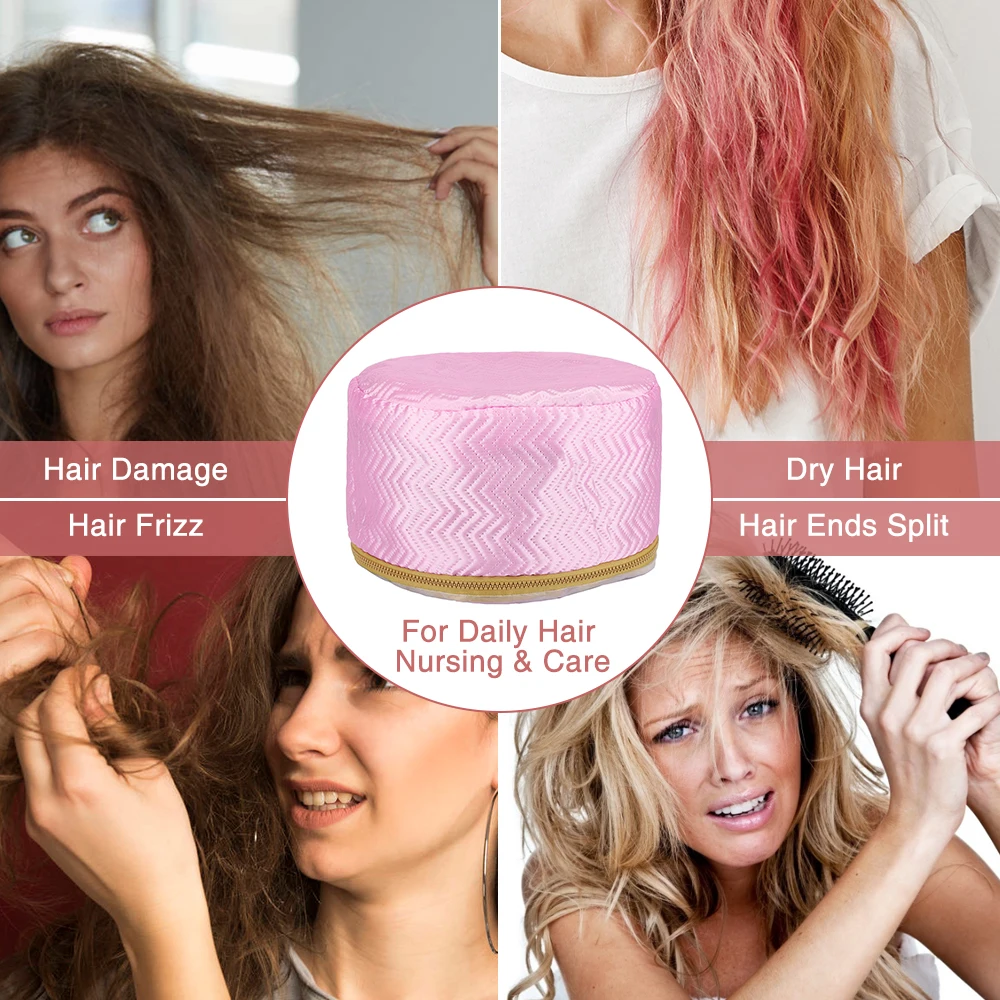 Hair Steamer Cap 220V Electric Heat Cap for Deep Conditioning Hot Oil Hair Mask Repair Damaged Hair Reduce Frizz Split Ends Home image 2