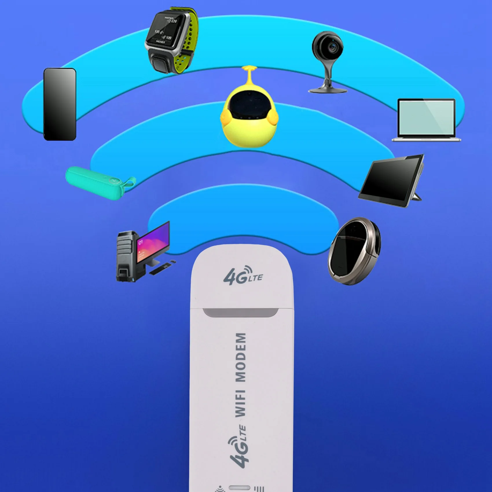 Wireless Network Card 150Mbps 4G Lte Usb Modem Standard Portable Usb Interface Wi-Fi Router Networks for Notebook, Laptop, Umpc