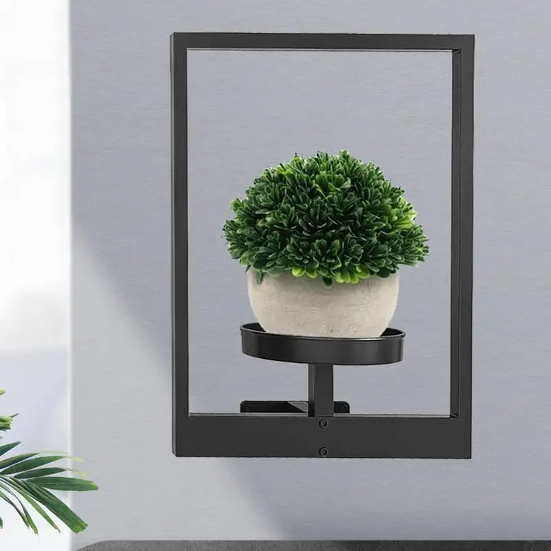 1PC Photo Frame Wall Planter Wall Mounted Succulent Planter Stylish Metal Window Plants Holder For Home Decor Display Stands