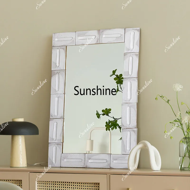 French square wall mounted full-length mirror living room dressing mirror cloakroom fitting mirror