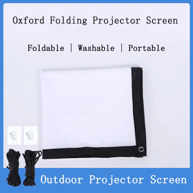 Thinyou Oxford Fabric Projection Screen Soft and Foldable 60 72 84 100 120 150 180 200 inch 16:9 Outdoor Projection Screen