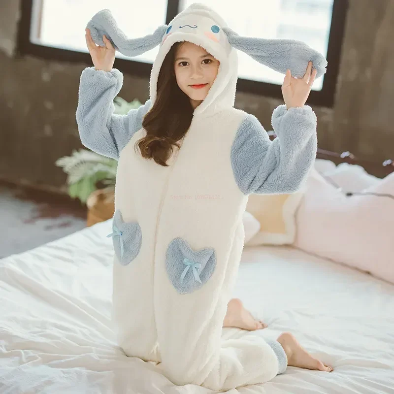 Sanrio halloween Plush Cinnamoroll Winter Flannel Kids Rompers Girl Boy christmas Toddler Jumpsuit Infant Clothes Pyjamas  gifts