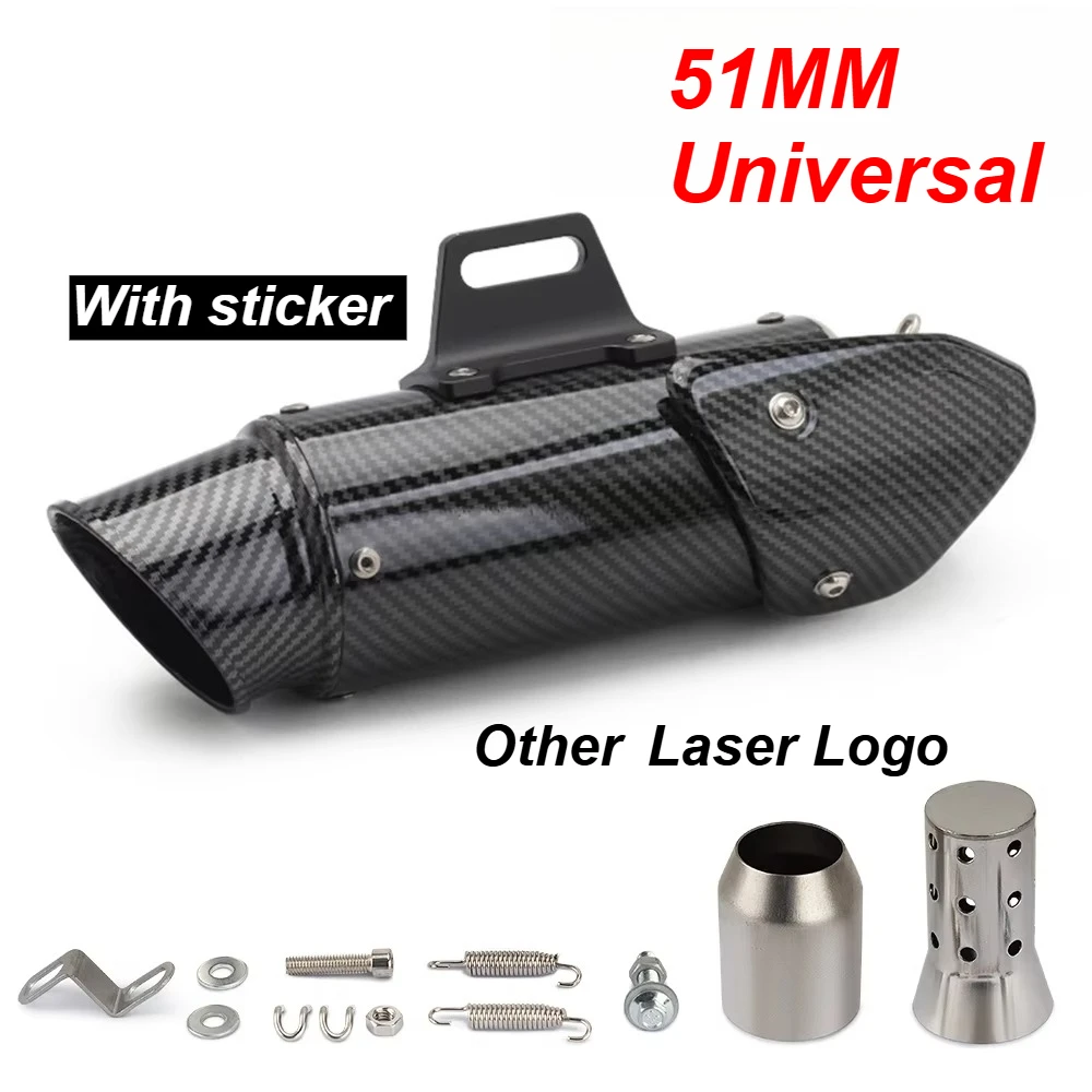 

Универсальная выхлопная система для мотоциклов 51 мм: защитный кожух глушителя для Z900, MT09, ZX6R, R6, TMAX560, CBR650F, ZX25RR, PCX