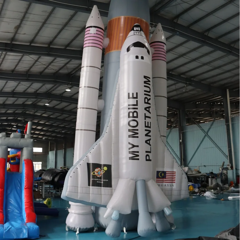 SAYOK 7.5mH Inflatable Rocket Model Customize Inflatable Rocketship Astronaut Decorations for Event Party Show Exhitbition Decor