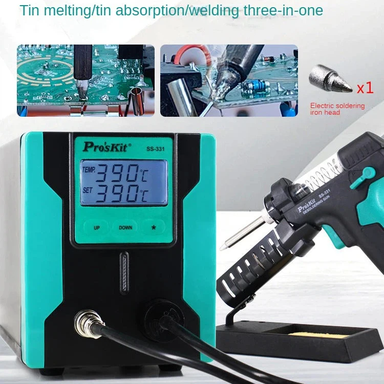 90W Ceramic Heating Desoldering Tool, Corrosion Resistant, 600mmHg Super Suction, for Continuous Electronics Repair Work SS-331H