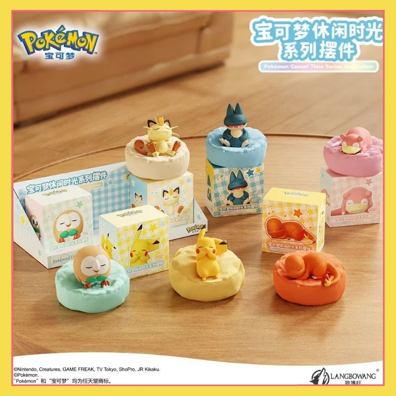 

Pok é mon Leisure Time Series Ornament Sleeping Position Universal Toy Bedroom Pikachu Charmander Nintendo Room Children's Gift