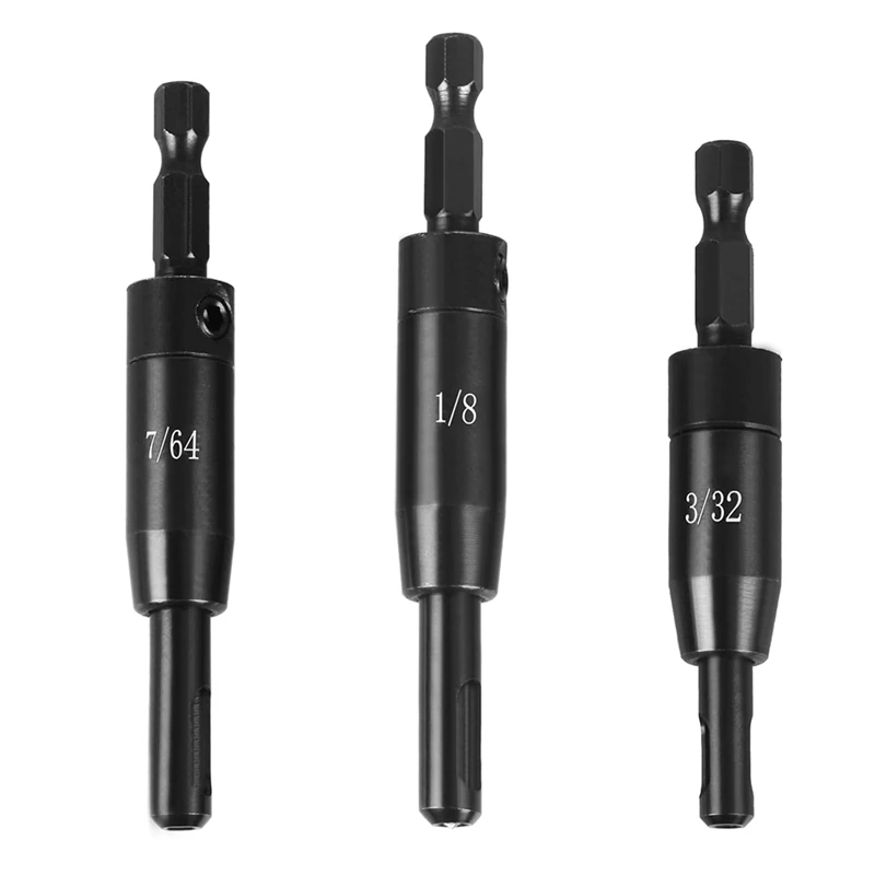 Self-Centering Drill Bit For , 3/32 Inch, 7/64 Inch, 1/8 Inch With Bit Holder Center Finding Drill Bit