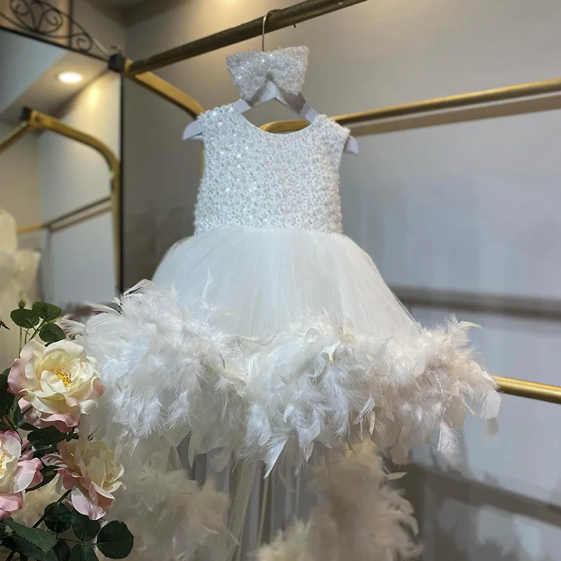 

Baby Girl's 1st Birthday Dress - White Sequins Bow Tulle Tutu Gown for Party Photo Shoot | Amazon New Arrival Baby Girl Dress