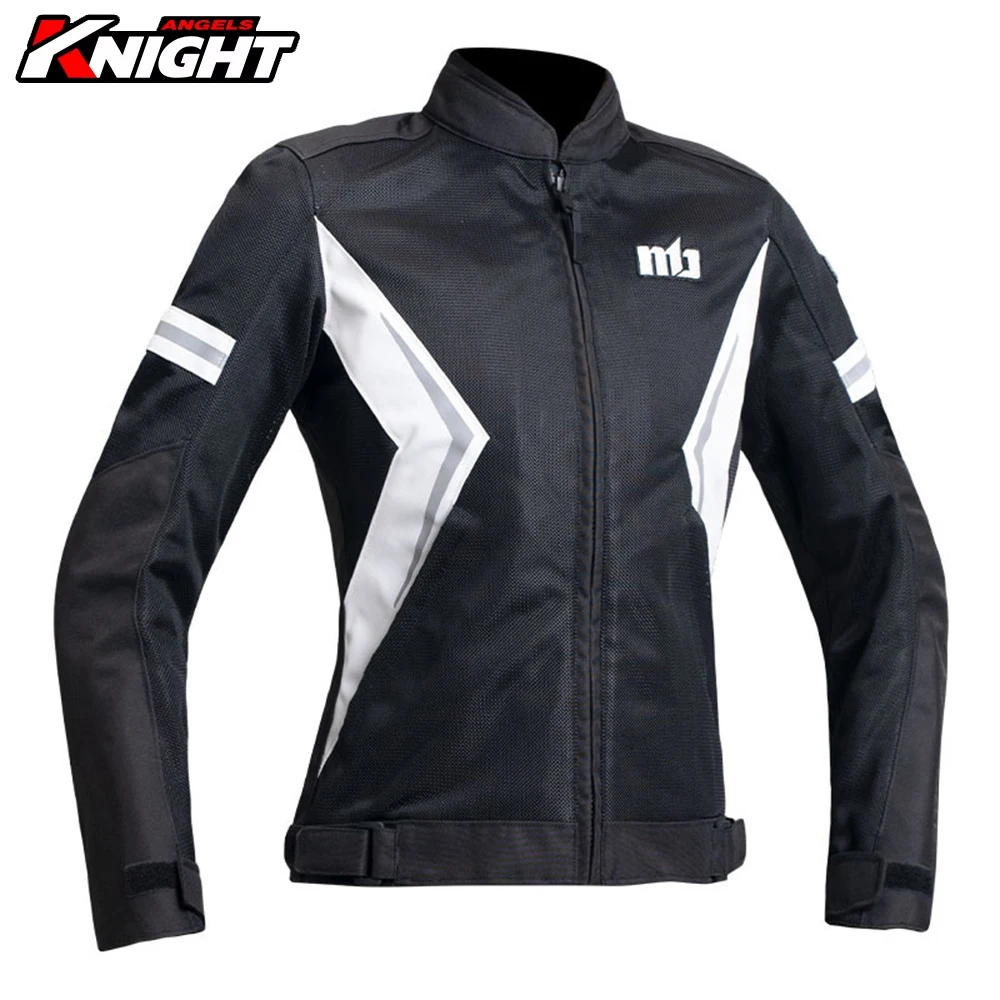 

Summer Breathable Motorcycle Jacket Women Moto Riding Jacket Motocross Jacket Lightweight White Black Motorbike Racing Clothing